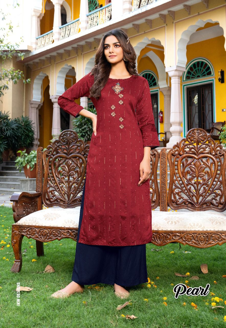Ikw Pearl 1 New Fancy Ethnic Wear Viscose Designer Kurti Collection